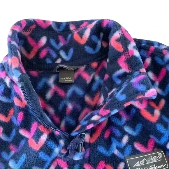 Eddie Bauer Girls Fleece 1/4 Zip Pullover XS 5/6 - Picture 3 of 4